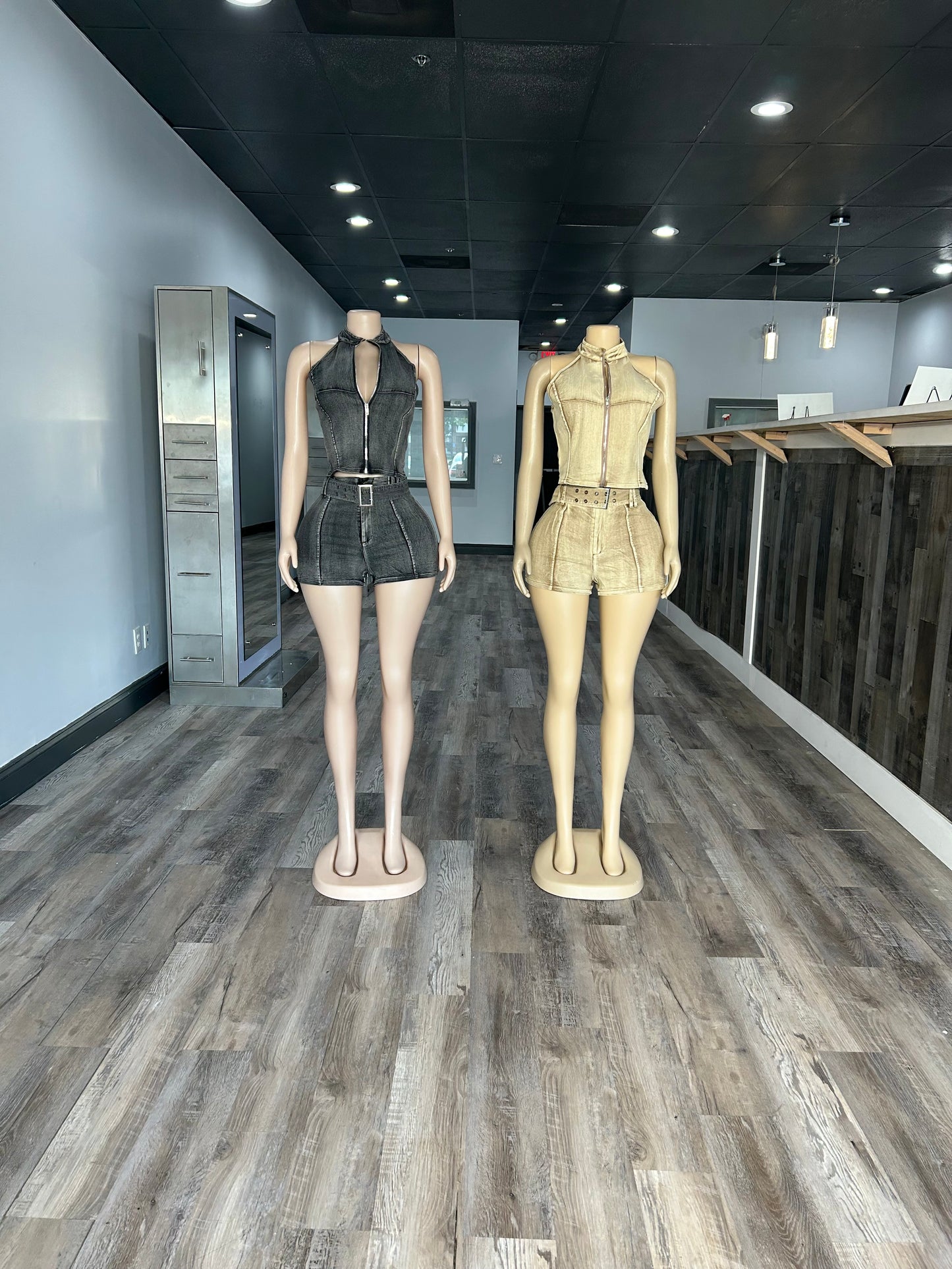 Two Piece Denim Short Set