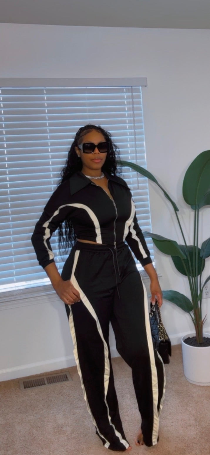 Contrast Stripe Lounge Set