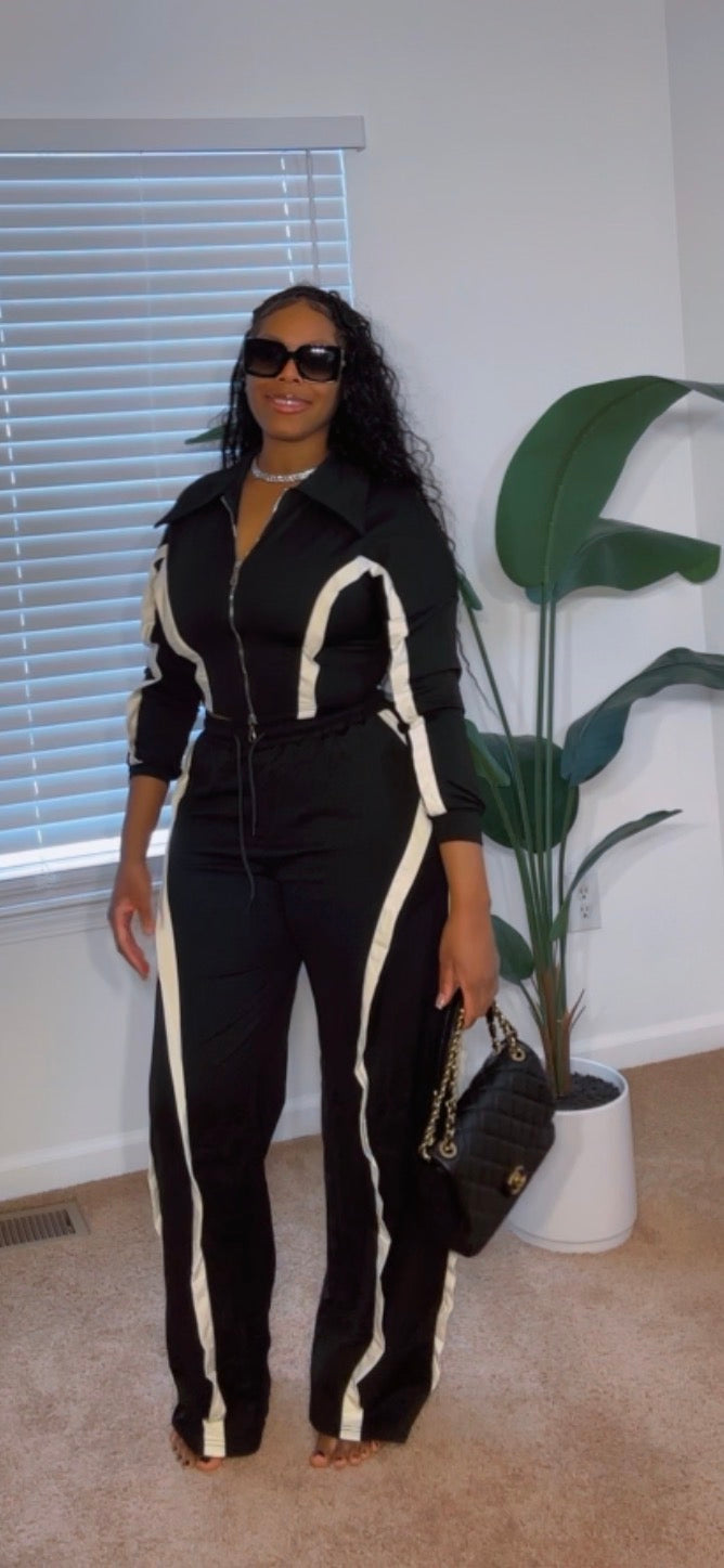 Contrast Stripe Lounge Set