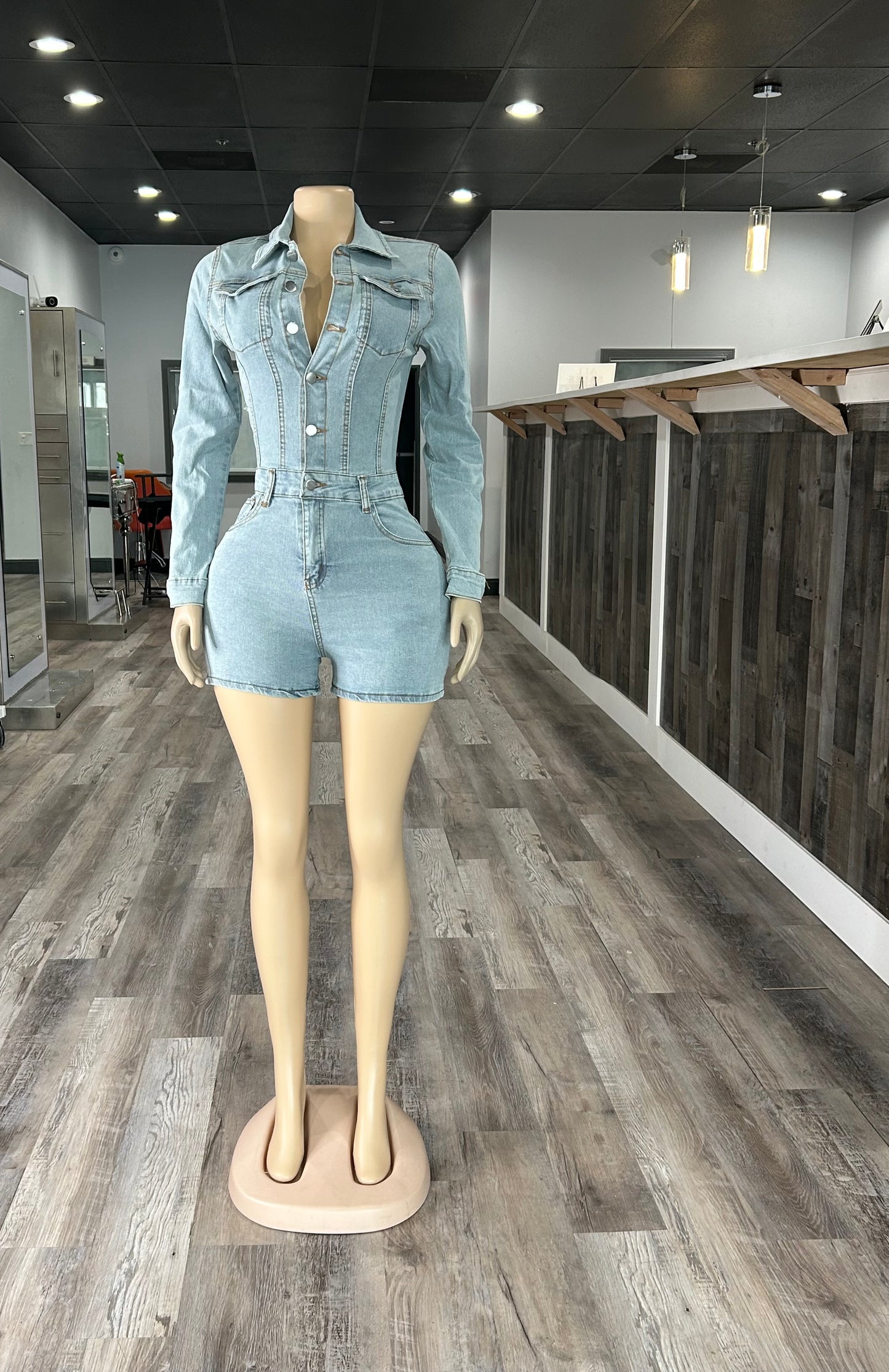 Denim Romper
