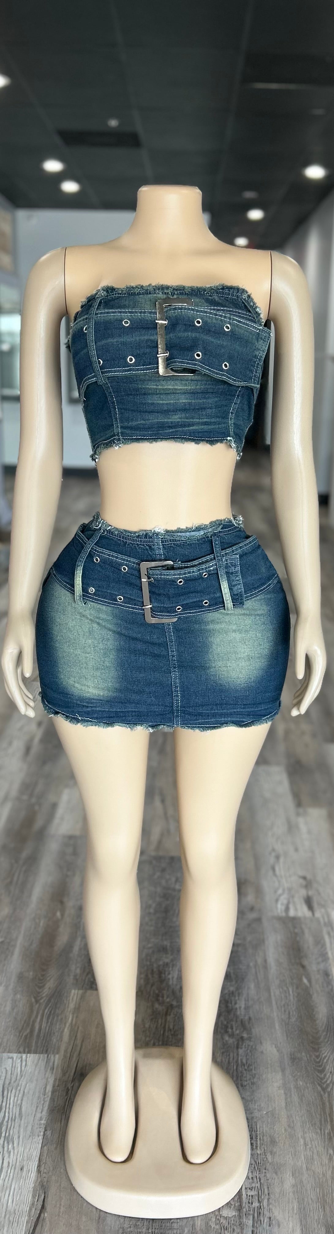Jean Skirt Set