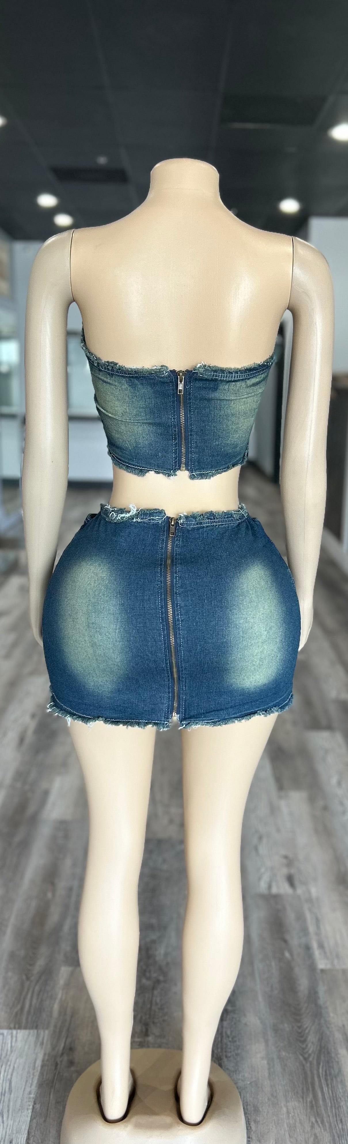 Jean Skirt Set