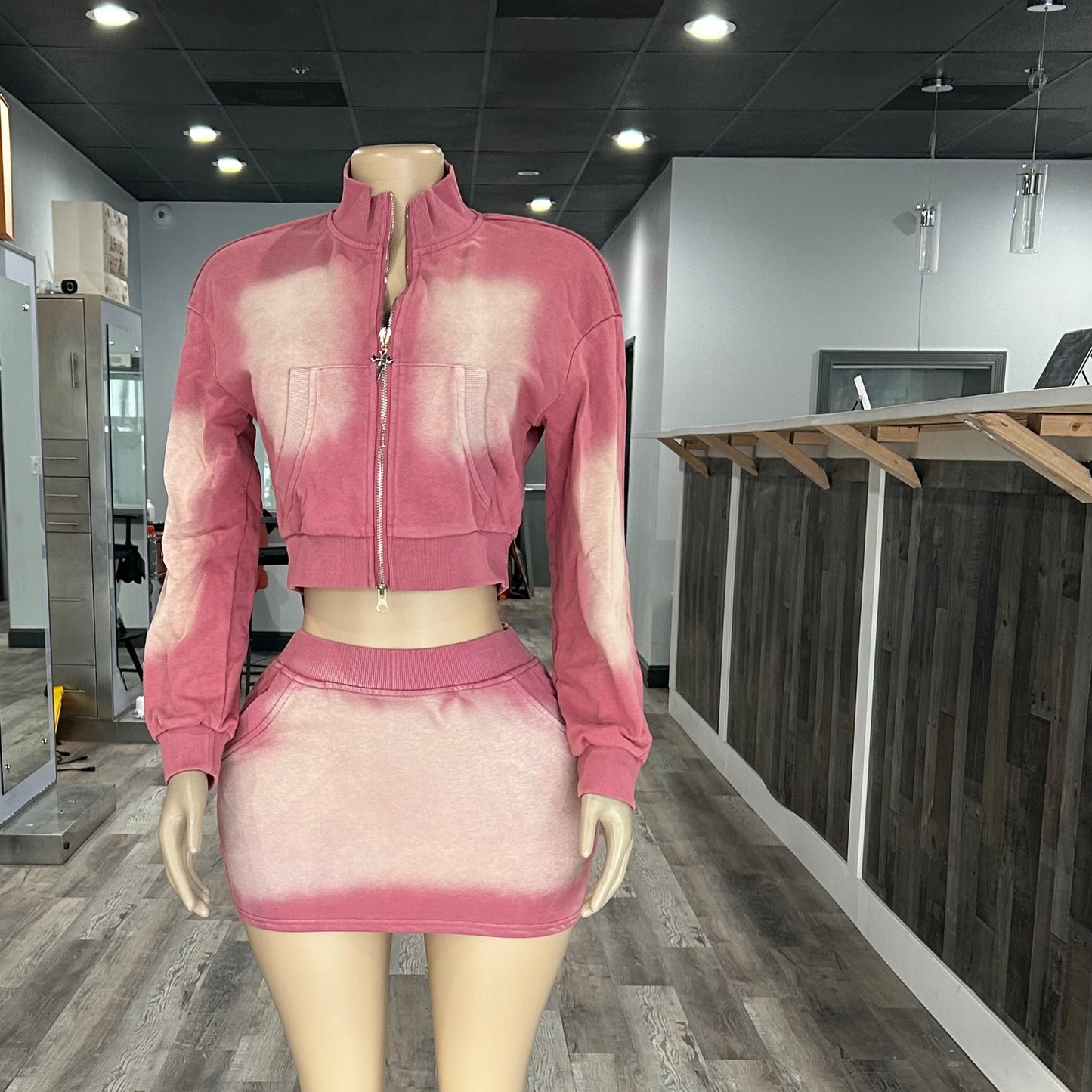 Long-Sleeve Skirt Set