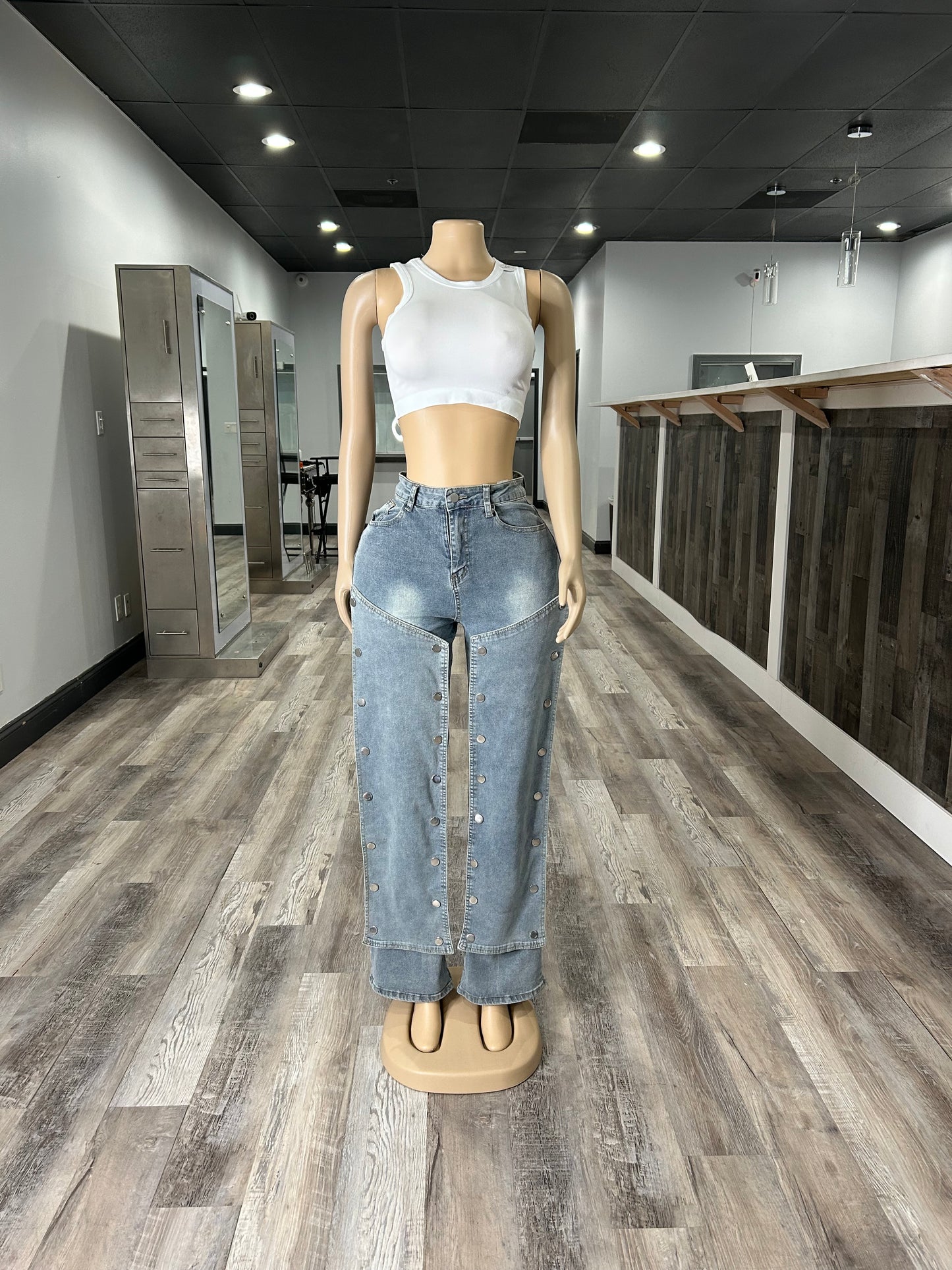 Snap Button Jeans