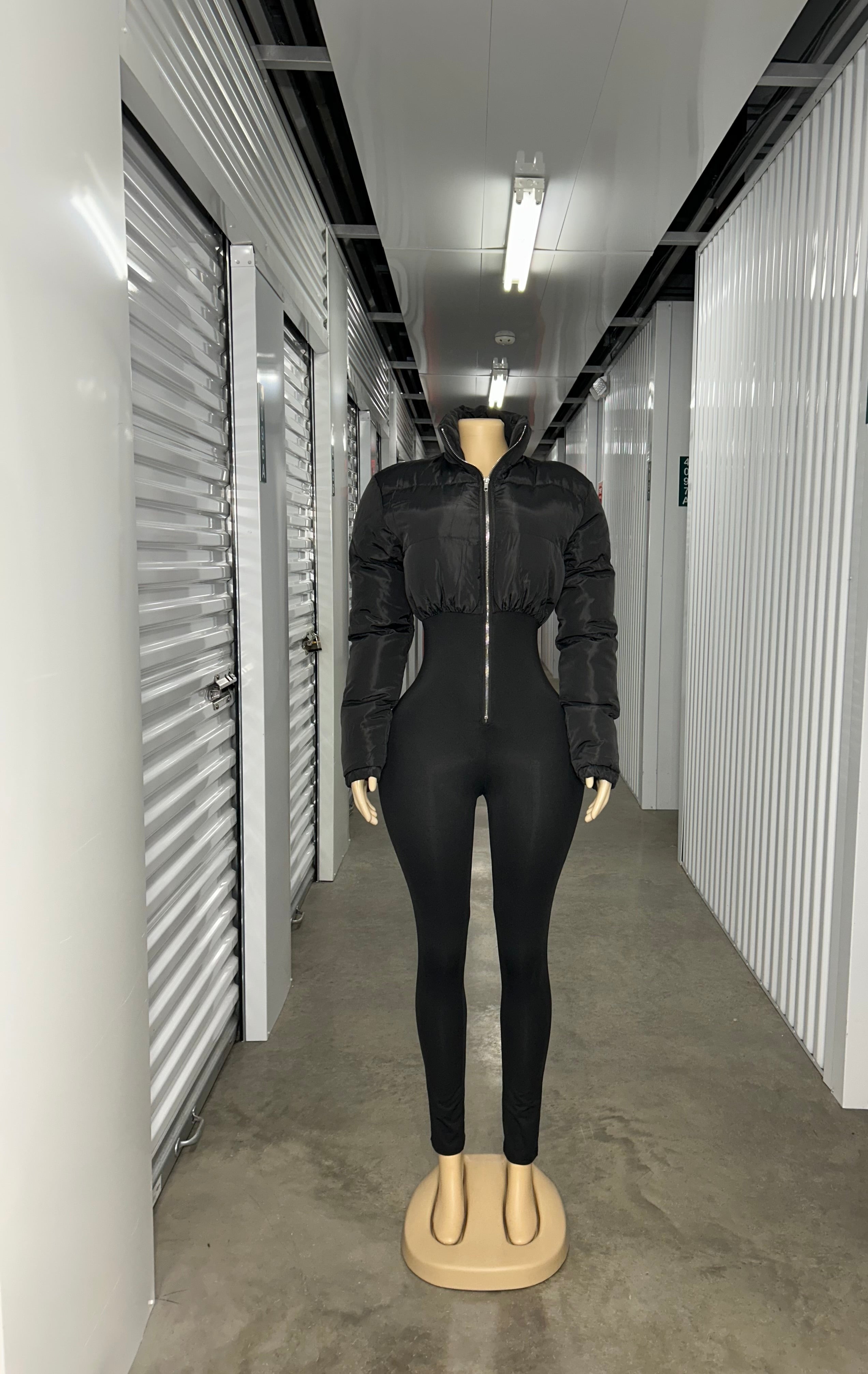 Zip Up Puffer Jumpsuit