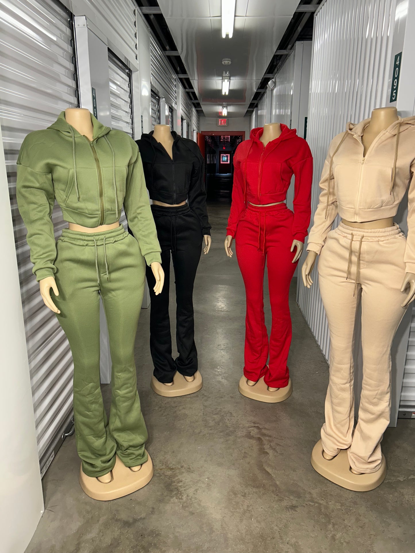 Cropped Zip-Up Hoodie Set