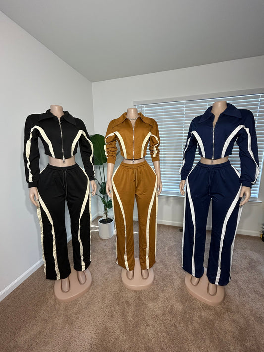 Contrast Stripe Lounge Set