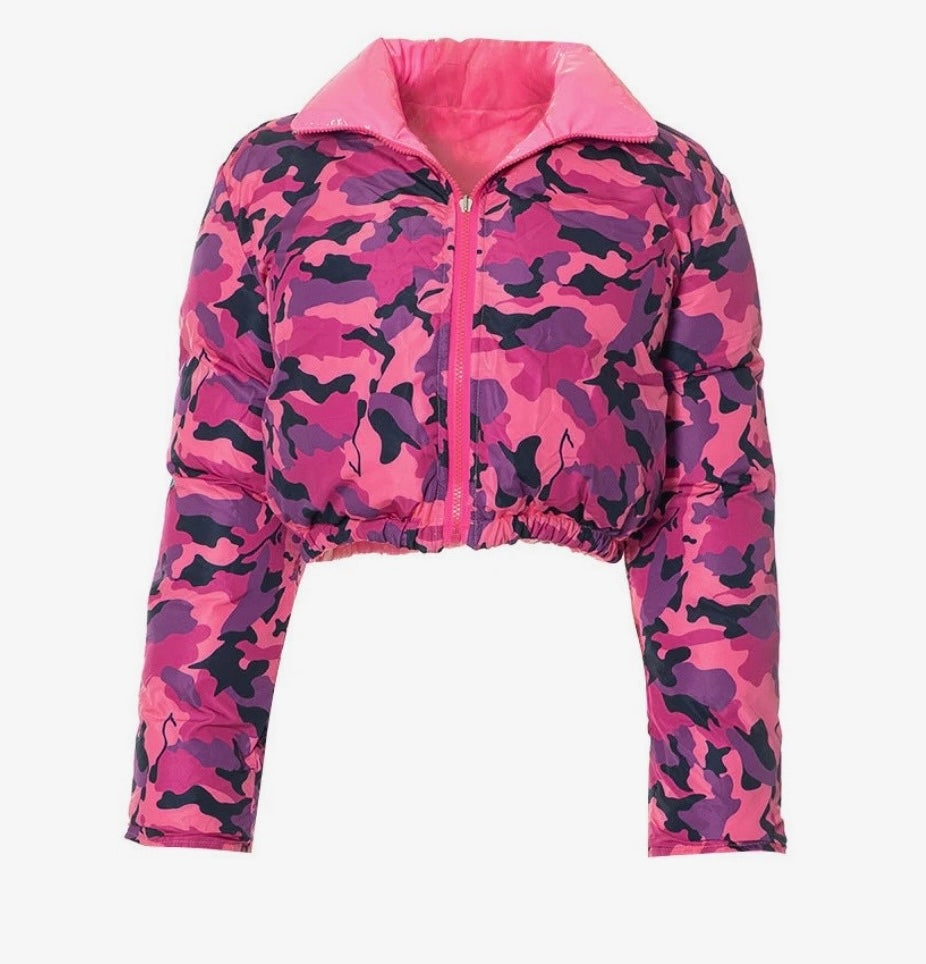 Gloss Cropped Puffer Jacket