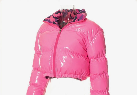 Gloss Cropped Puffer Jacket